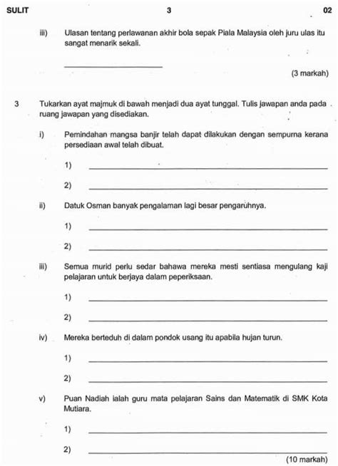 Soalan Objektif Pt3 Bahasa Melayu Image